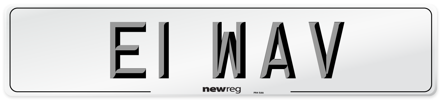 E1 WAV Number Plate from New Reg